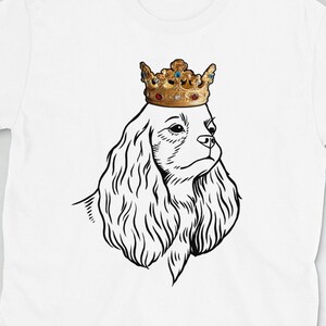 Cavalier Shirt: Cavalier King Charles Spaniel Wearing Crown Short-Sleeve Unisex T-Shirt