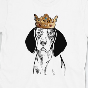 Bluetick Coonhound Shirt: Bluetick Coonhound Wearing Crown Short-Sleeve Unisex T-Shirt