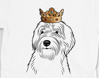 Sheepadoodle Shirt: Sheepadoodle Wearing Crown Short-Sleeve Unisex T-Shirt