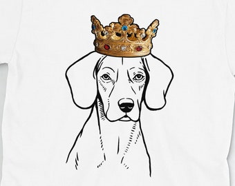 Camisa Beagle: Beagle con corona camiseta unisex de manga corta