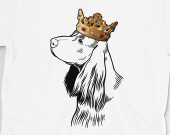 English Cocker Spaniel Shirt: English Cocker Spaniel Wearing Crown Short-Sleeve Unisex T-Shirt