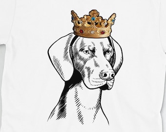 German Shorthaired Pointer Shirt: German Shorthaired Pointer Wearing Crown Short-Sleeve Unisex T-Shirt