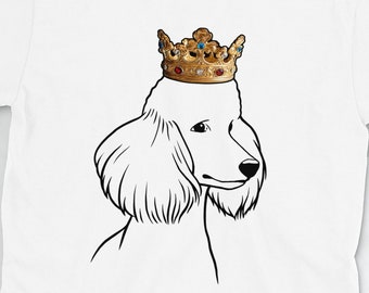Poodle Shirt: Poodle Wearing Crown Short-Sleeve Unisex T-Shirt