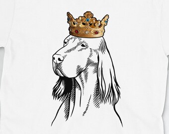 Camicia Setter inglese: Setter inglese che indossa la maglietta unisex a maniche corte Crown