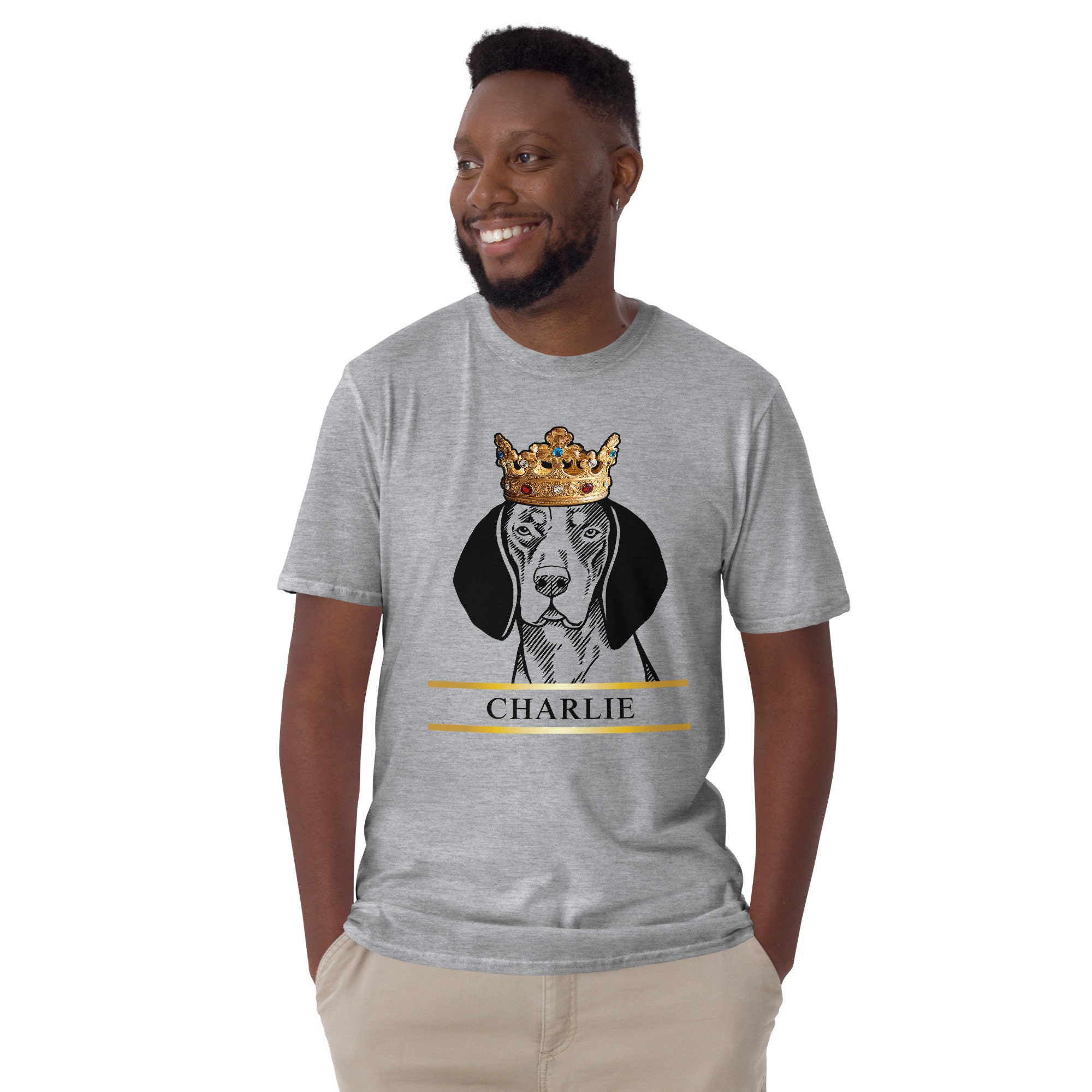 Regal Bluetick Coonhound Wearing Crown Personalized Unisex Etsy