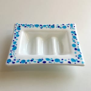 Glass Soap Holder Of Walloon Blue Blue And Purple Lapilli Etsy