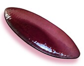 Burgundy purple Murano glass oval tray Striae Series, Fused glass centerpiece, bowl for appetizer or pot-pourri, Grey stripes, Many colors