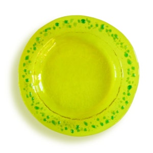 Murano Glas Vertäfelung Zitrone und grün gelb -Serie Lapilli, viele andere Farben erhältlich, Untertasse in geschmolzenem Glas pro Glas