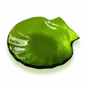 Light green Murano glass shell, bowl for the bathroom, saucer for rings and clips, many colors available