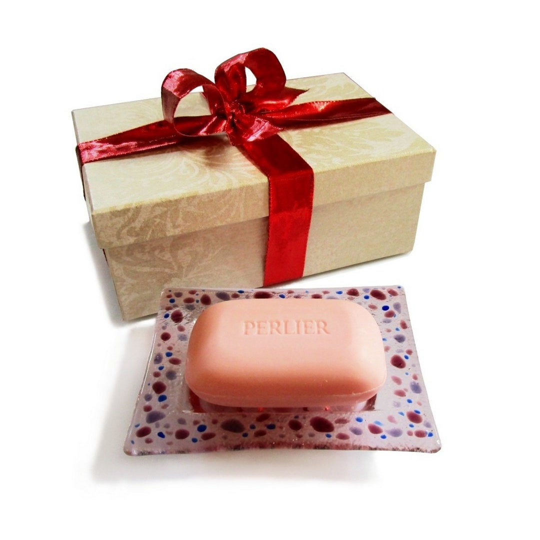 Gift Box Murano Glass Soapdish With Scented Soap Elegant Etsy