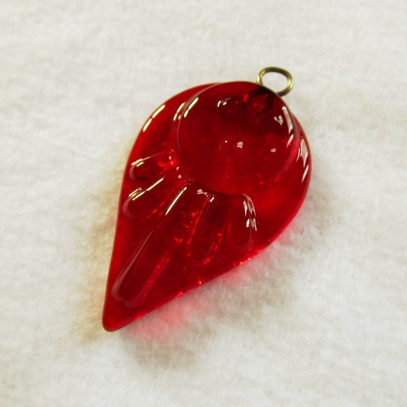 Ruby red Murano glass pendant nickel-free Fused glass jewel Unique gift for woman or girl
