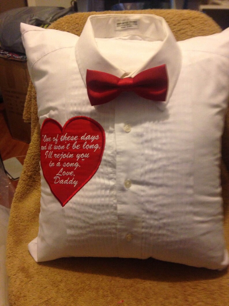 Memory Pillow with collar and tie accents your choice of verse image 3