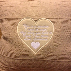 Memory Pillows FULL 16 X 16 Pillow Complete with Monogrammed Verse and Name PERFECT Christmas Gift image 1