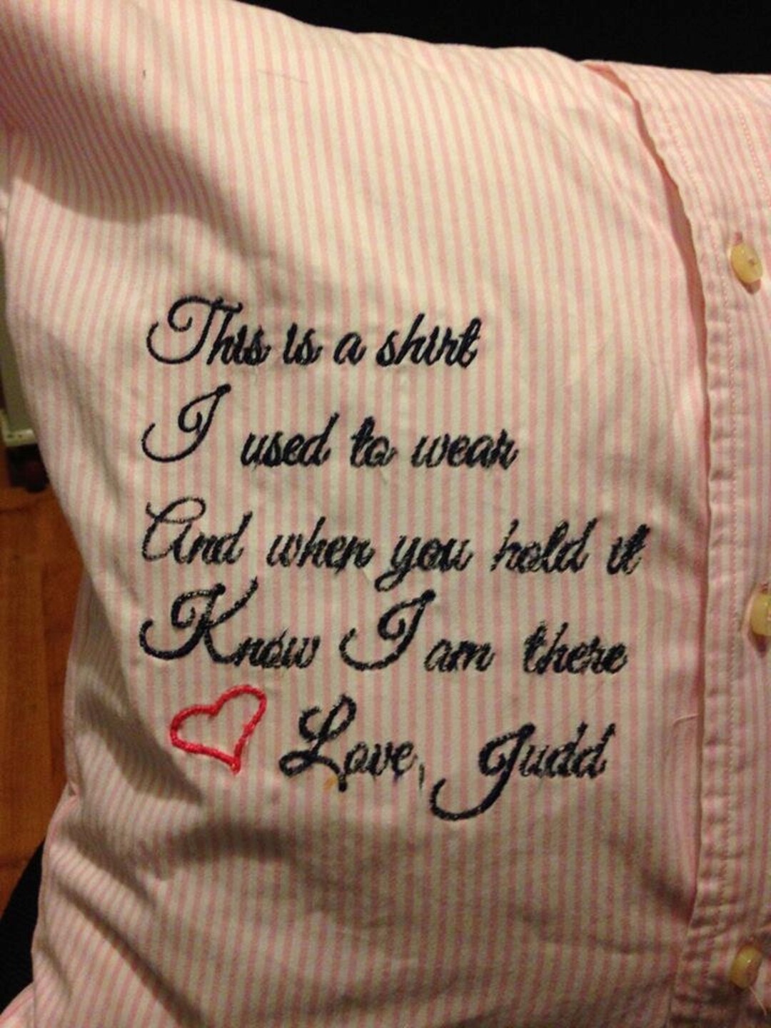 Memory Pillows Made From Shirts, Robes, or Any Clothing of Your Loved