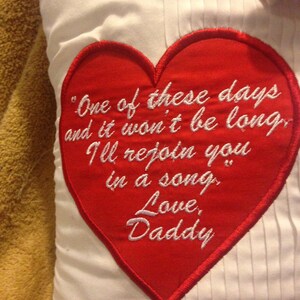 Memory Pillow with collar and tie accents your choice of verse image 4