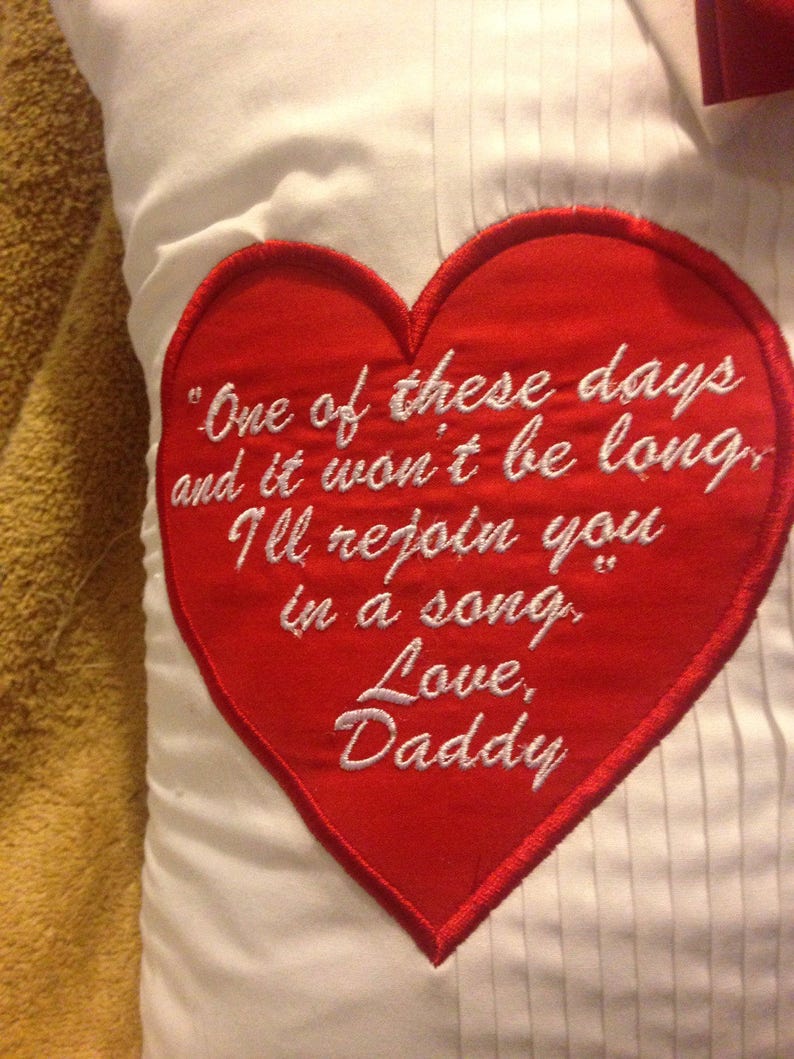 Memory Pillow with collar and tie accents your choice of verse image 4