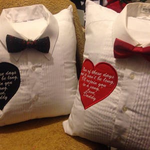 Memory Pillow with collar and tie accents your choice of verse image 1