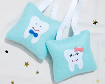 Handmade Felt Tooth Fairy Pillow - Girl or Boy door hanger