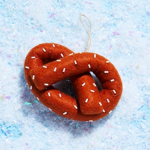 Handmade Felt Pretzel Christmas Ornament