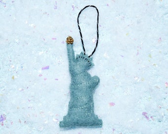 Handmade Felt Statue of Liberty Christmas Ornament