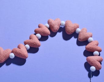 Mini Pink Hearts Garland