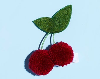 Pom-pom Cherries Hair Clip