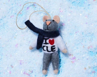 Handmade I <3 Cleveland Mouse ornament