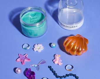 Mermaid Sensory Dough Jar: Grab n' Go with Themed Loose Parts