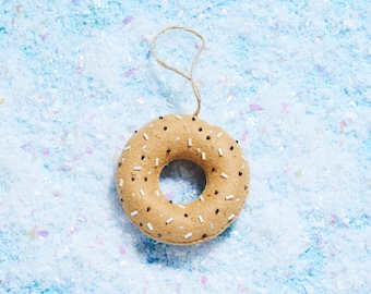 Handmade Felt Everything Bagel Christmas Ornament