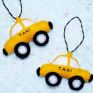 Handmade Felt New York City Taxi Christmas Ornament