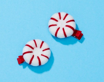 Peppermint Hair Clips -Set of 2