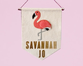 Flamingo Custom Name Banner, Customizable!