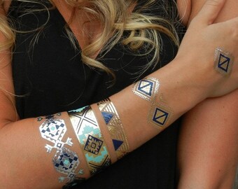 Beach Party Jewelry, 2021 Fashion Trends, Beach Metallic Tattoos, Jewelry for the Beach, Temporary Tattoos, Waterproof Jewelry