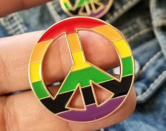 Peace Y'all Gay Pride Pin, Y'all Means ALL Peace Rainbow Jewelry, Gay Community Support Lapel Pin, Enamel Pin Brooch Badge, Gay Lesbian Bi