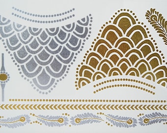 As Seen on GOOD MORNING AMERICA Metallic Tattoos, Metallic Gold Temporary Tattoos, Body Bling Tattoos, Metallic Temporary Tattoos, Body Art