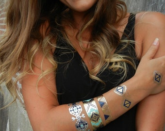 Beach Jewelry, Beach Bracelets, Waterproof in the Ocean Jewelry, Metallic Beach Tattoo Jewelry, Metalic Tattoos for the Beach