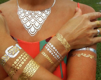 As Seen on Good Morning America MetallicTemporary Tattoos Jewelry, Gold Temporary Tattoos Bracelets, GMA Tattoo Jewelry, Metallic Tattoos,