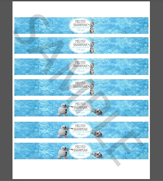Water bottle frozen labels
