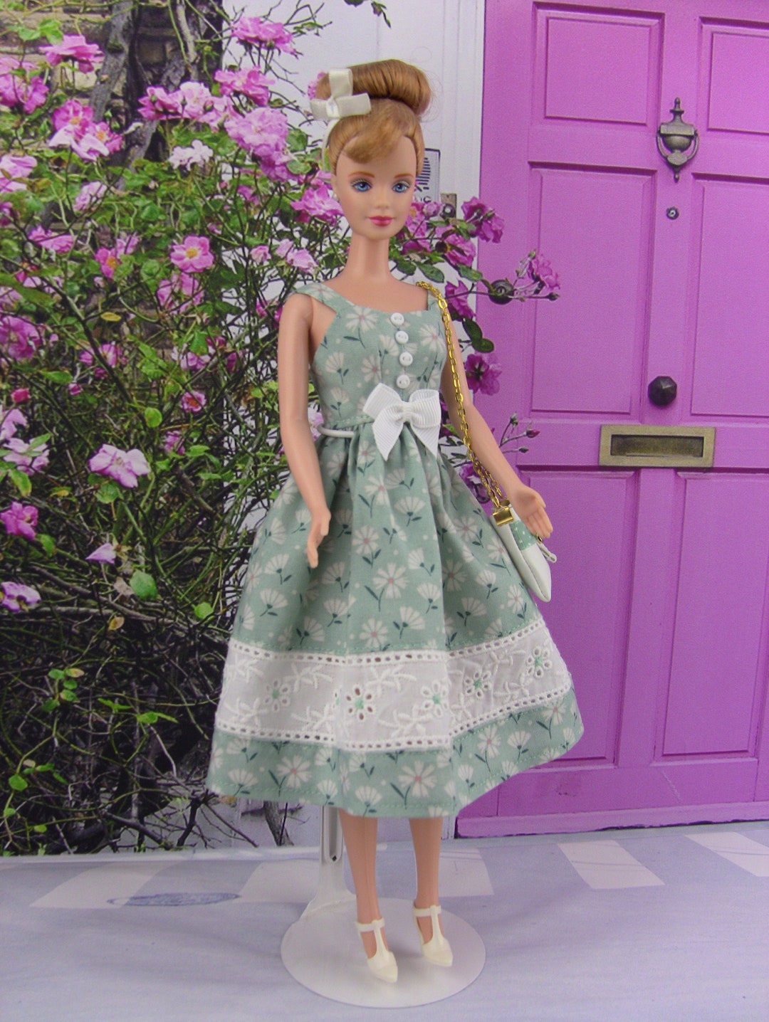 Barbie Doll Dress, Casual Barbie Dress With Purse, Handmade, for 11.5-12 Dolls - Etsy