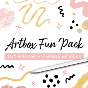 Artbox Fun Pack, Procreate Brushes, Digital Brush Set, iPad Art, Apple Pencil, Texture, Pens
