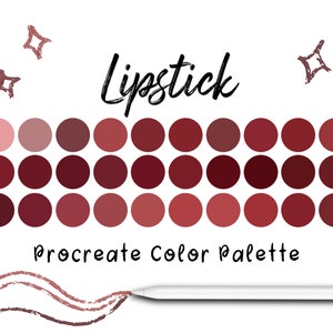 Lipstick Procreate Color Palette, Procreate Tools, Procreate Swatches, iPad Art, Lip Colors,Color Swatches, Procreate Palette, Procreate Art