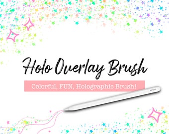 Holo Overlay, Colorful Starry Hologram Procreate Brush, Holo, Star Brush, iPad Art, Apple Pencil, Brushes