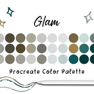 Glam Procreate Color Palette, Procreate Tools, Procreate Swatches, iPad Art, Color Swatches, Procreate Palette, Procreate Art