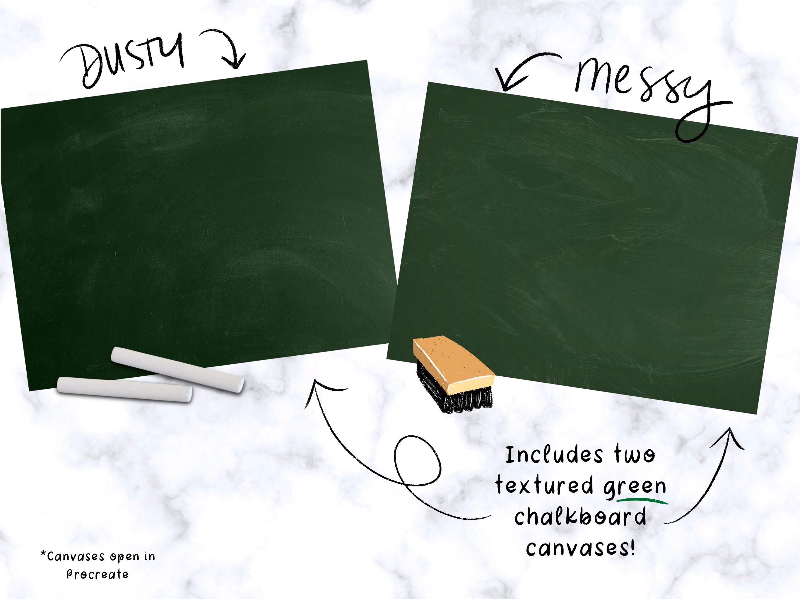 Chalkboard Fun Digital Brush and Board Bundle Procreate Etsy.de