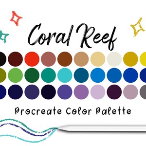 Coral Reef Procreate Color Palette, Procreate Tools, Procreate Swatches, iPad Art, Color Swatches, Procreate Palette, Procreate Art