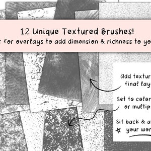 Quick Textures for Illustration Procreate Brush Bundle Texture Brushes, Digital Brush Set, iPad Art, Apple Pencil, Overlay image 2