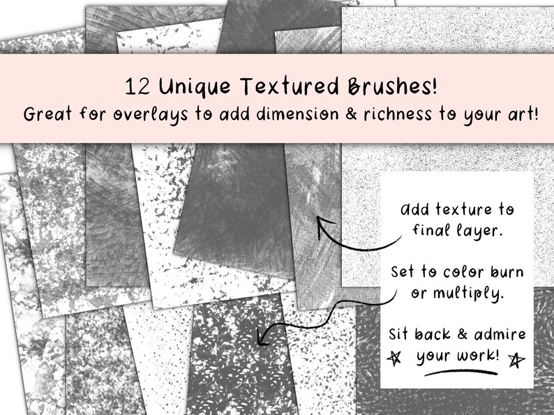 Quick Textures for Illustration Procreate Brush Bundle Texture Brushes, Digital Brush Set, iPad Art, Apple Pencil, Overlay image 2