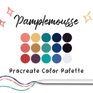 Pamplemousse Procreate Color Palette, Procreate Tools, Procreate Swatches, iPad Art, Color Swatches, Procreate Palette, Procreate Art