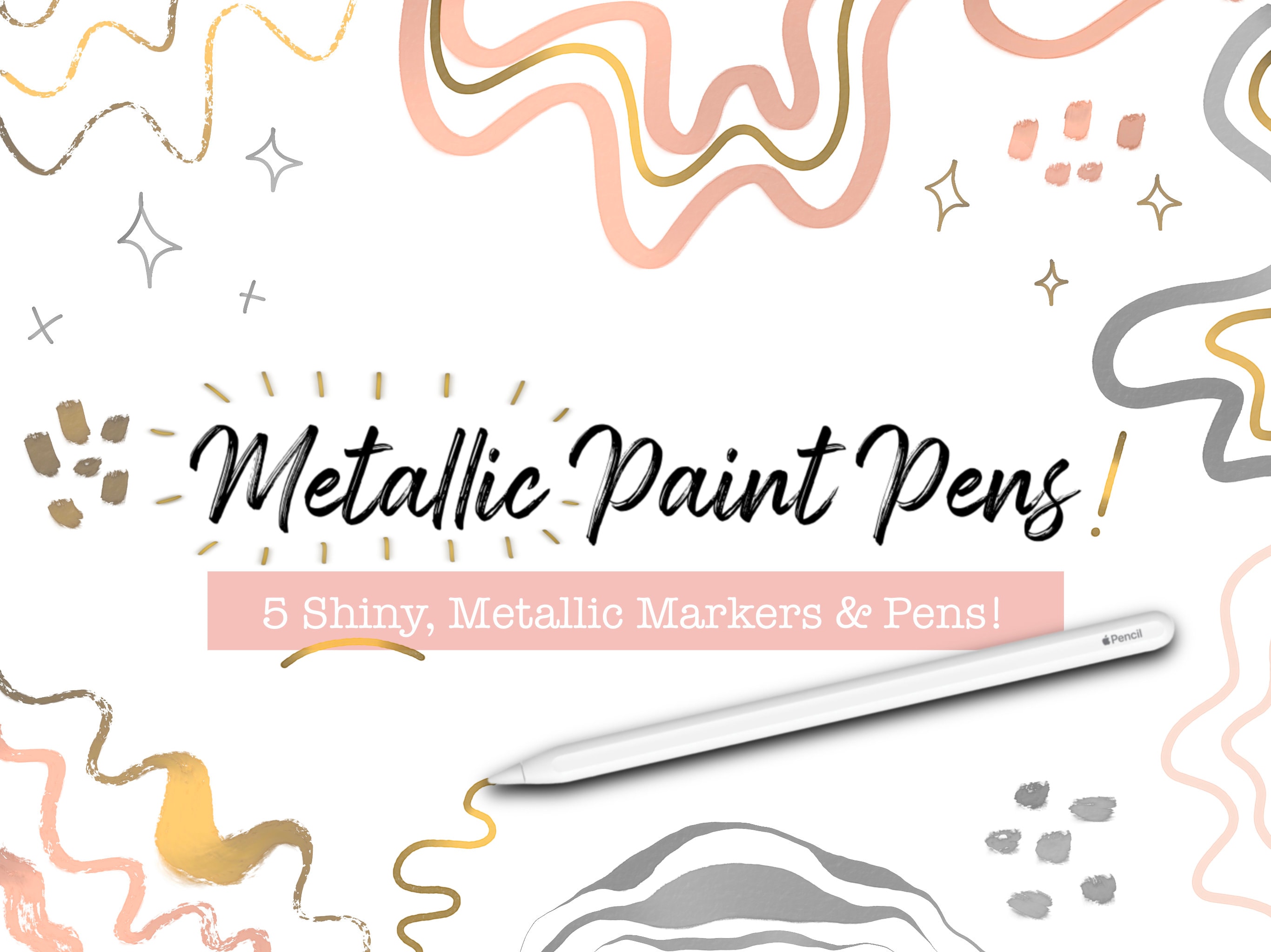 Shiny Metallic Brushes for Procreate Real Metallic Procreate Etsy UK