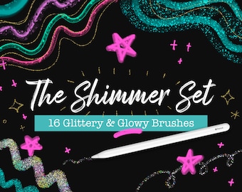 Shimmer Procreate Brush Bundle || Glitter, Glow, Metallic & Sparkle Brushes for Procreate